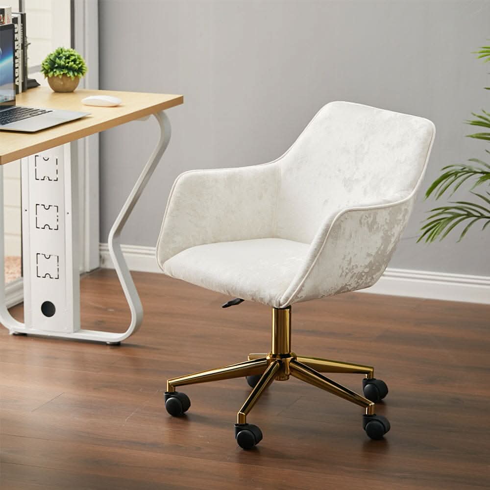 Premium Italian Velvet Accent Chair with Gold Base