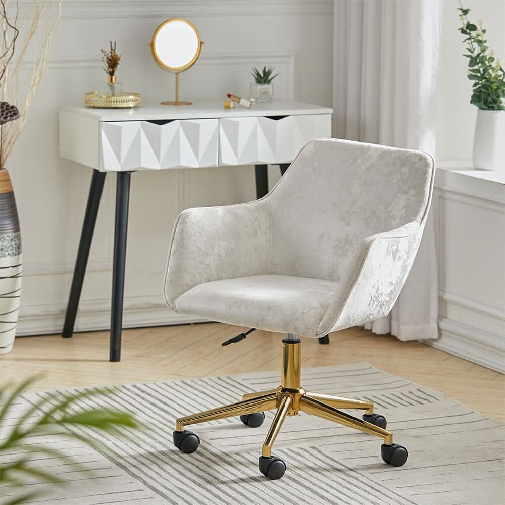 Premium Italian Velvet Accent Chair with Gold Base
