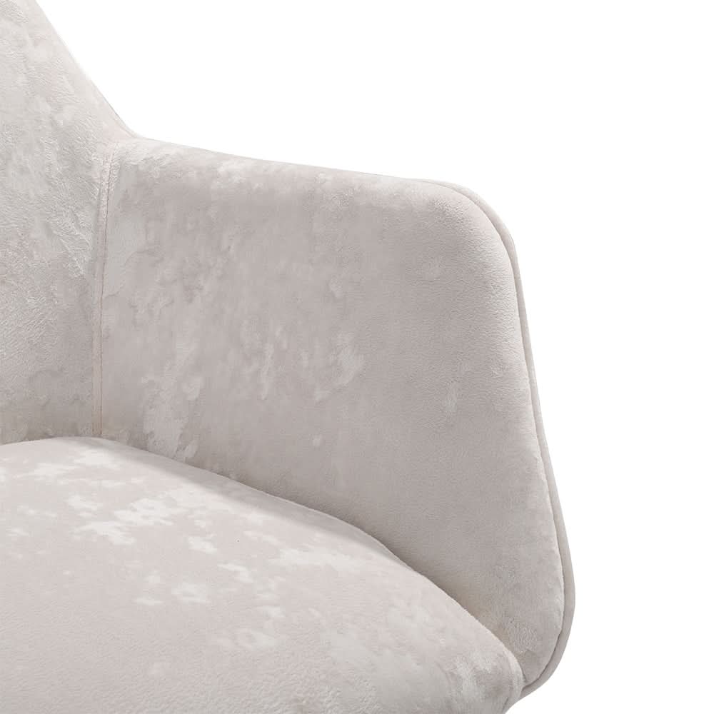 88cm Height Velvet Upholstered Home Office Swivel Task Chair with Flared Arms