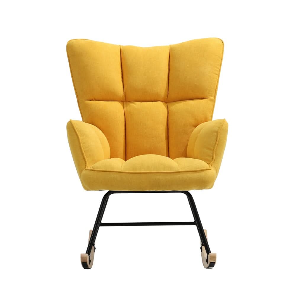 3ft Height Tufted Linen Upholstered Rocking Chair