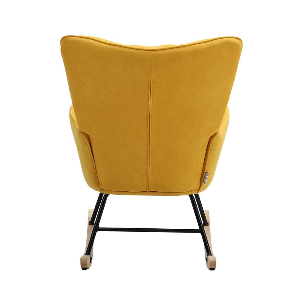 3ft Height Tufted Linen Upholstered Rocking Chair