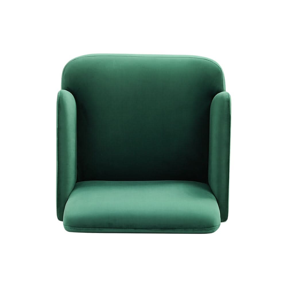Wooden Legs Velvet Armchair Chair with Footrest