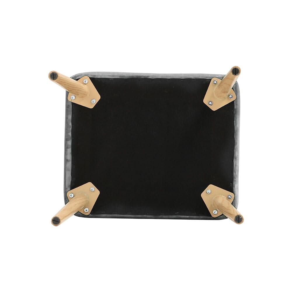 Wooden Legs Velvet Armchair Chair with Footrest