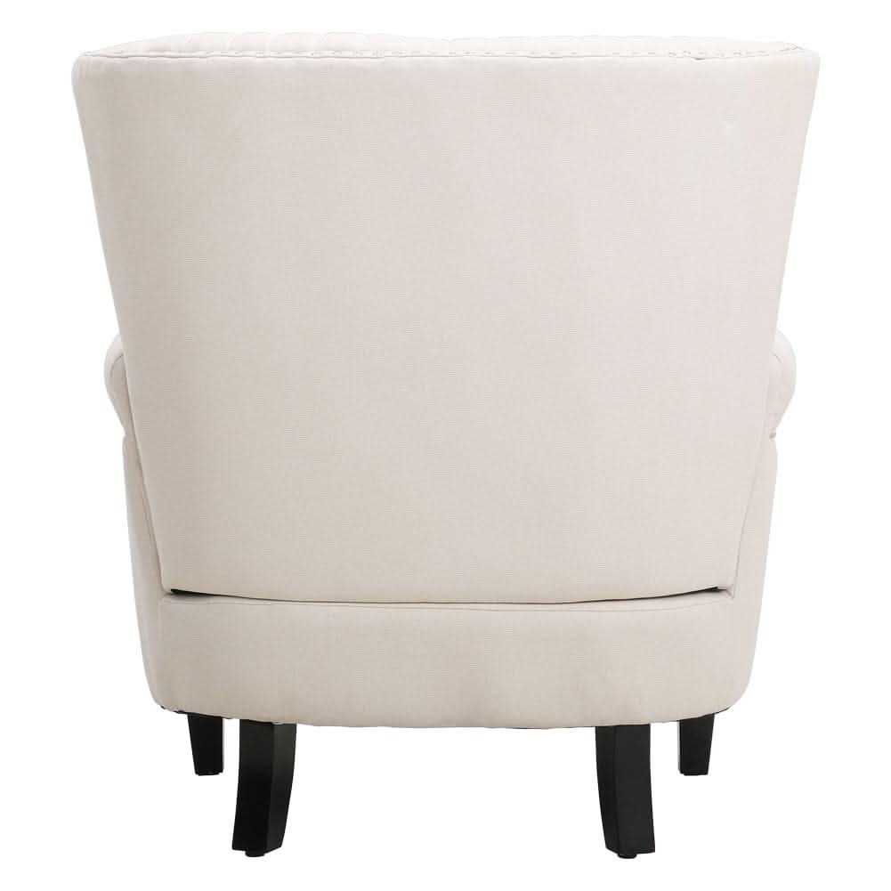 Deep Cushioned Armchair Channel Accent Chair with Nailhead Trim
