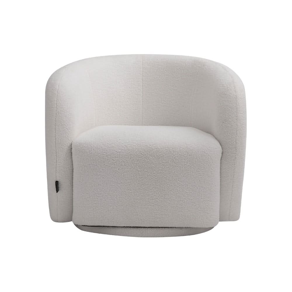 75cm Wide White Single Sofa Swivel Tub Chair Upholstered