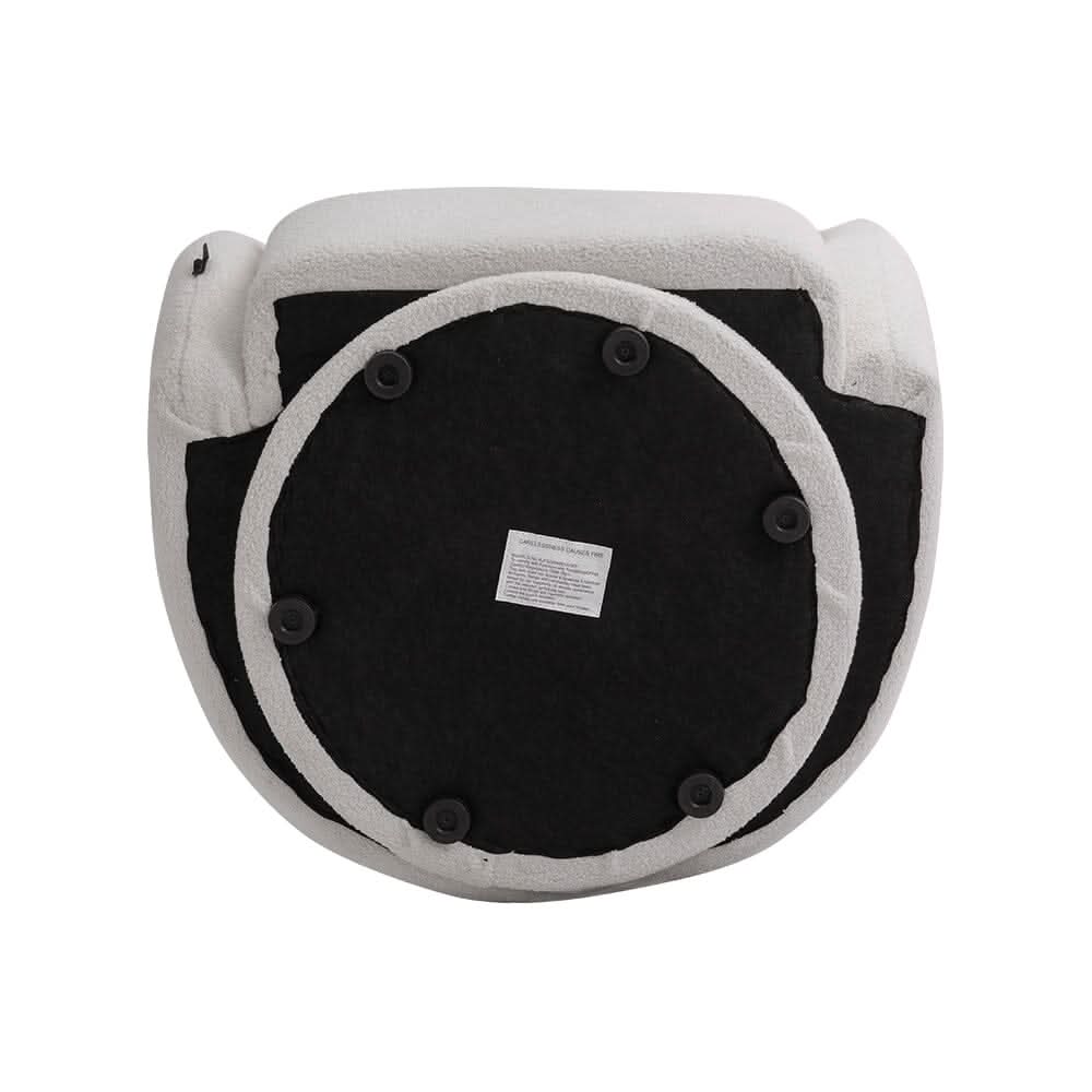 75cm Wide White Single Sofa Swivel Tub Chair Upholstered