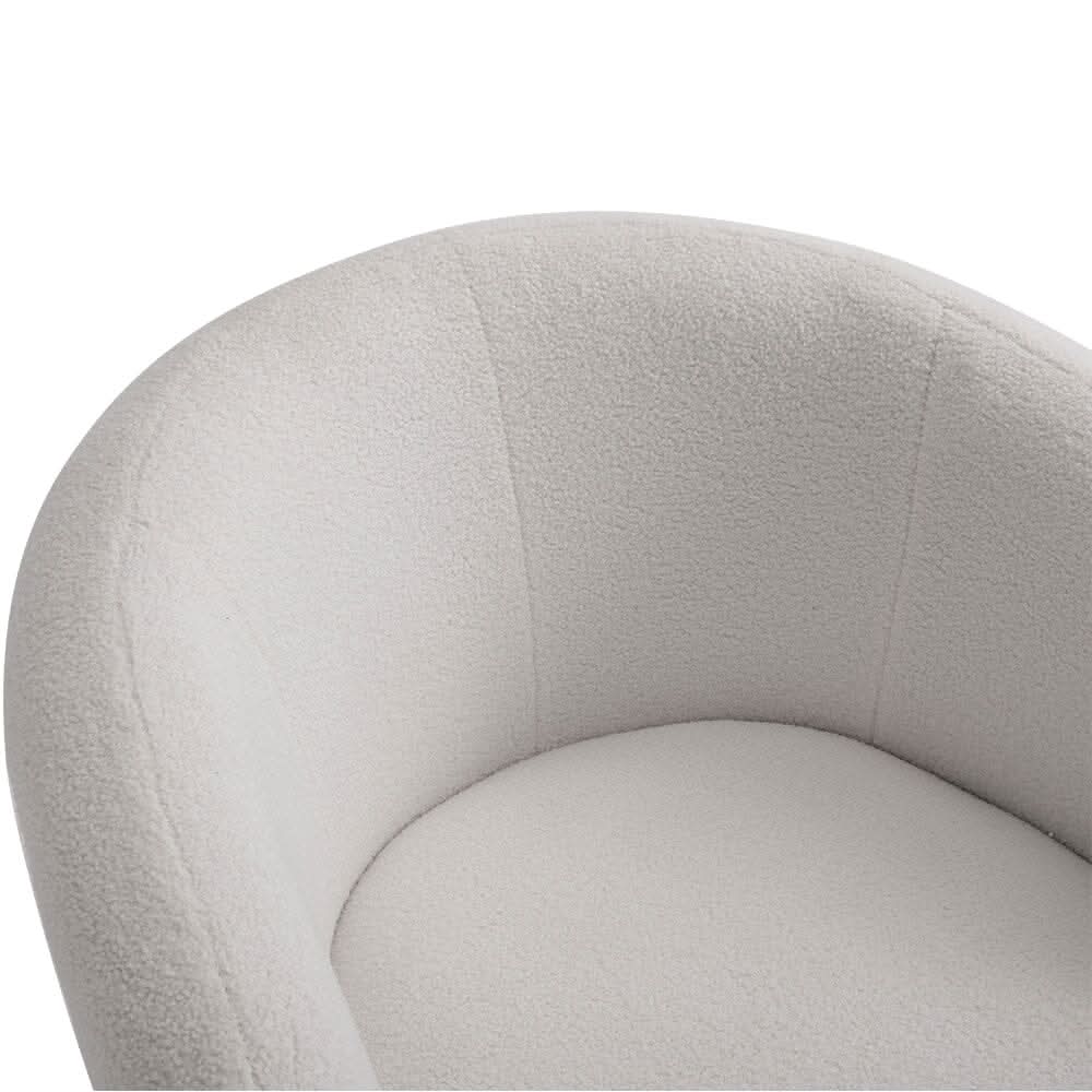 75cm Wide White Single Sofa Swivel Tub Chair Upholstered
