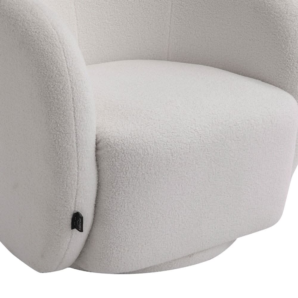 75cm Wide White Single Sofa Swivel Tub Chair Upholstered