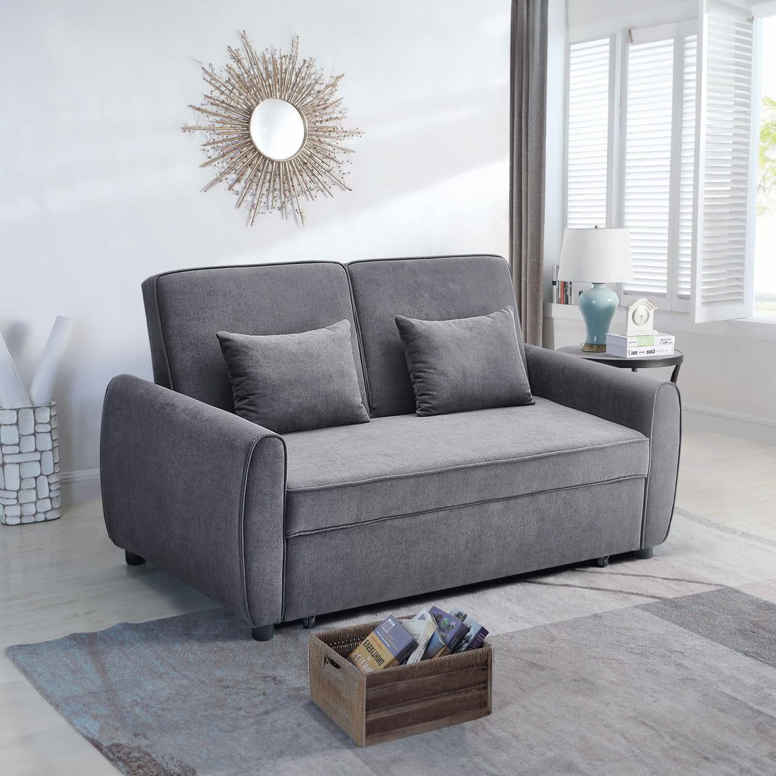 Convertible Pull Out Sofa Bed with Reclining Backrest