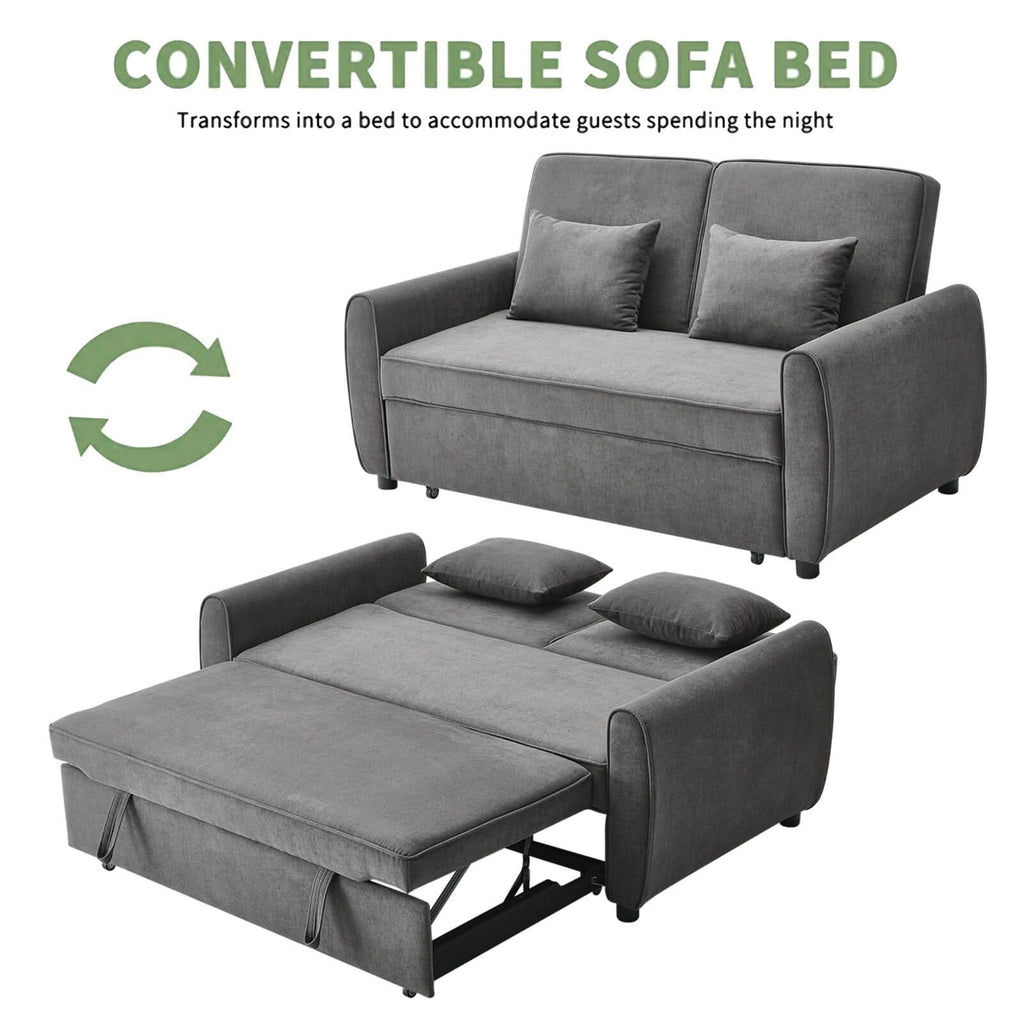 Convertible Pull Out Sofa Bed with Reclining Backrest