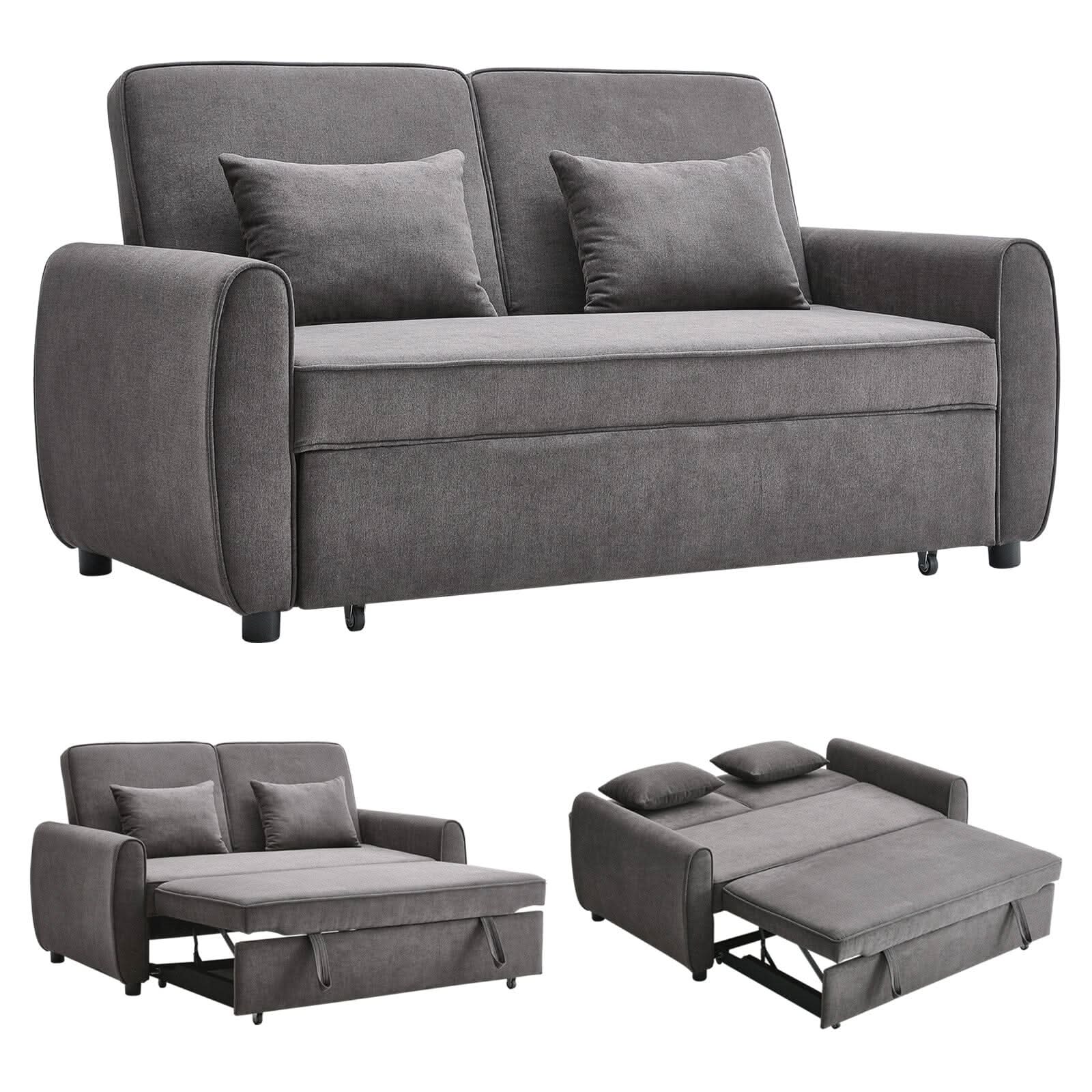 Convertible Pull Out Sofa Bed with Reclining Backrest