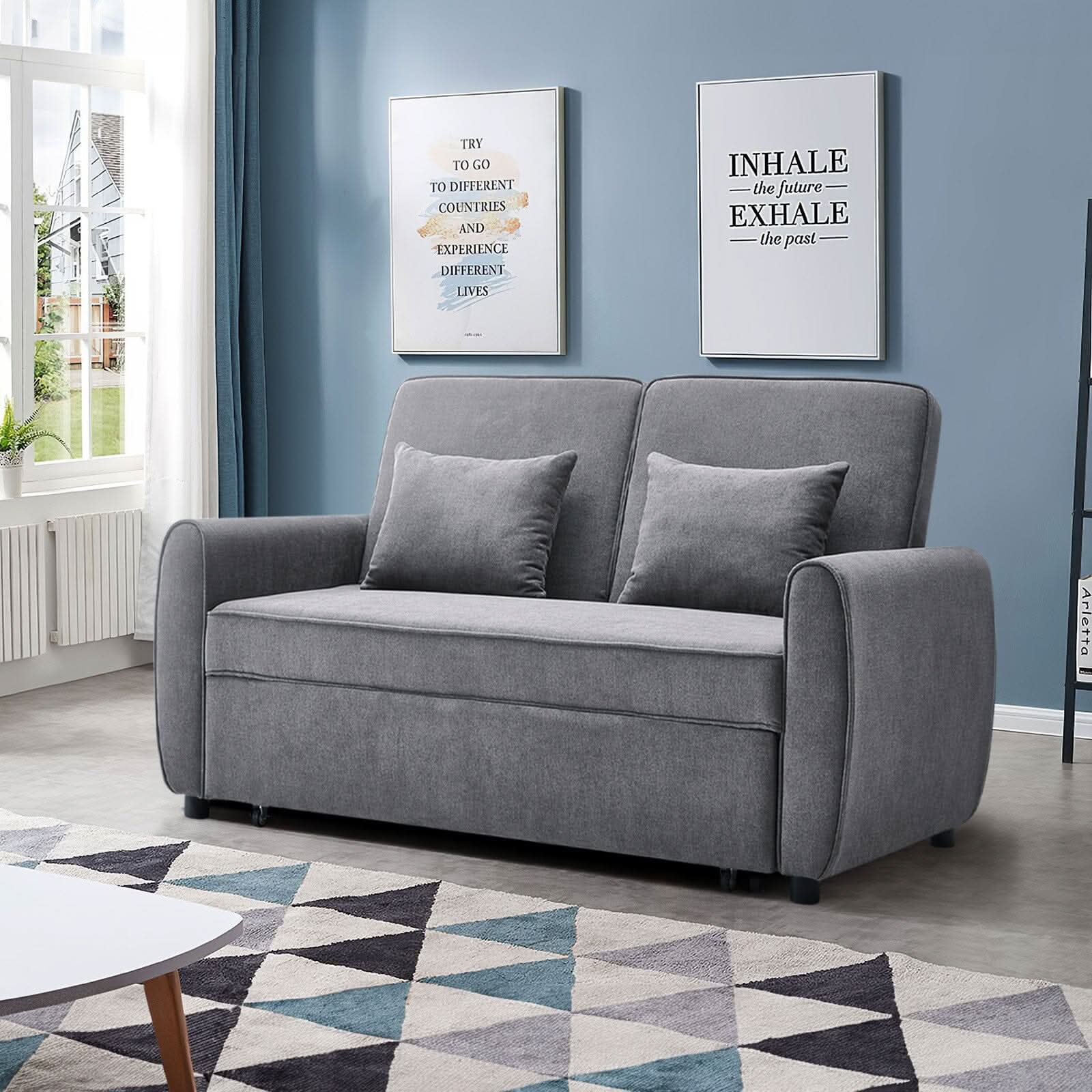 Convertible Pull Out Sofa Bed with Reclining Backrest