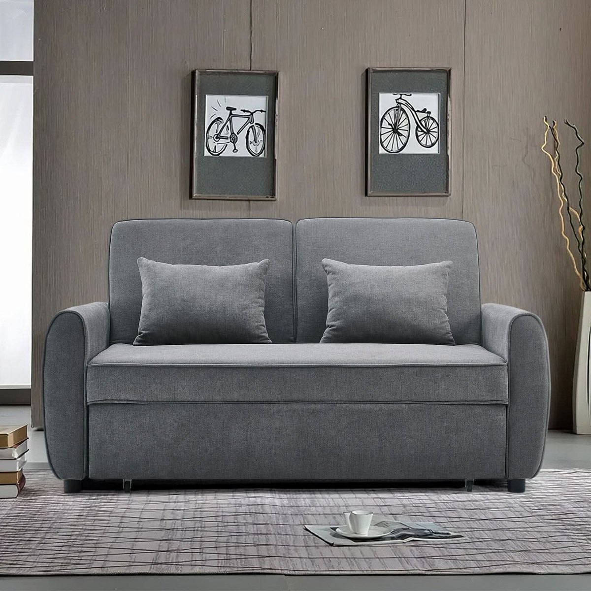 Convertible Pull Out Sofa Bed with Reclining Backrest