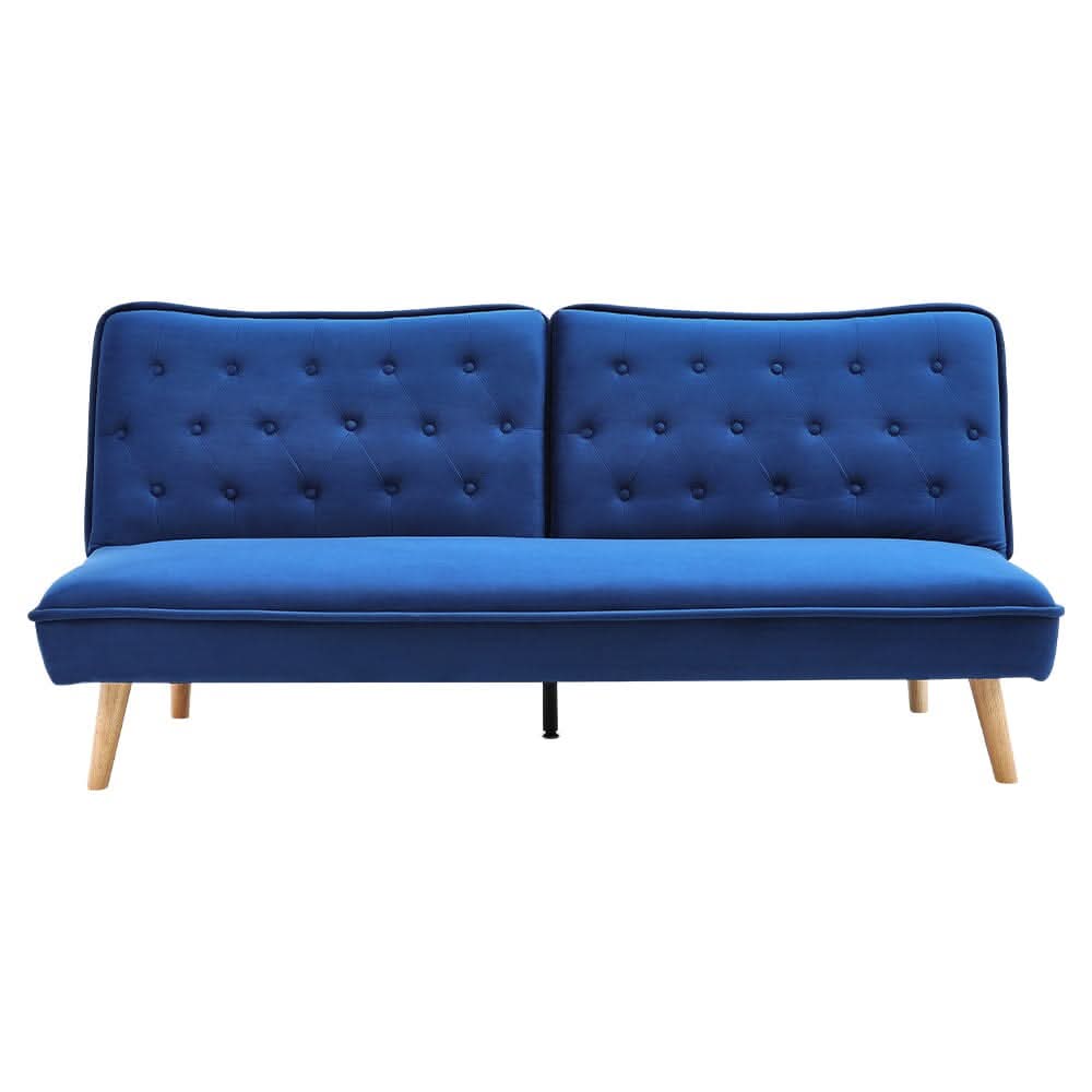 Upholstered Convertible Sofa Bed with Wood Leg