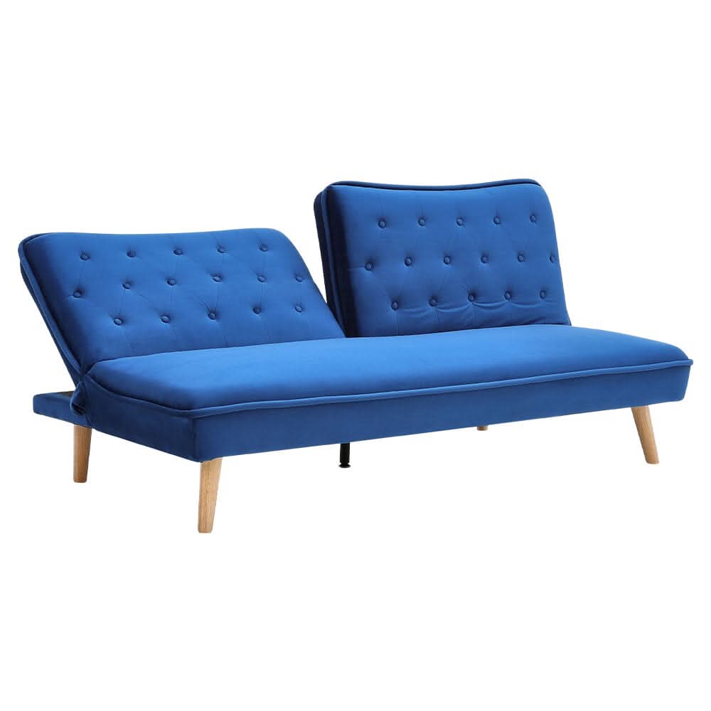 Upholstered Convertible Sofa Bed with Wood Leg