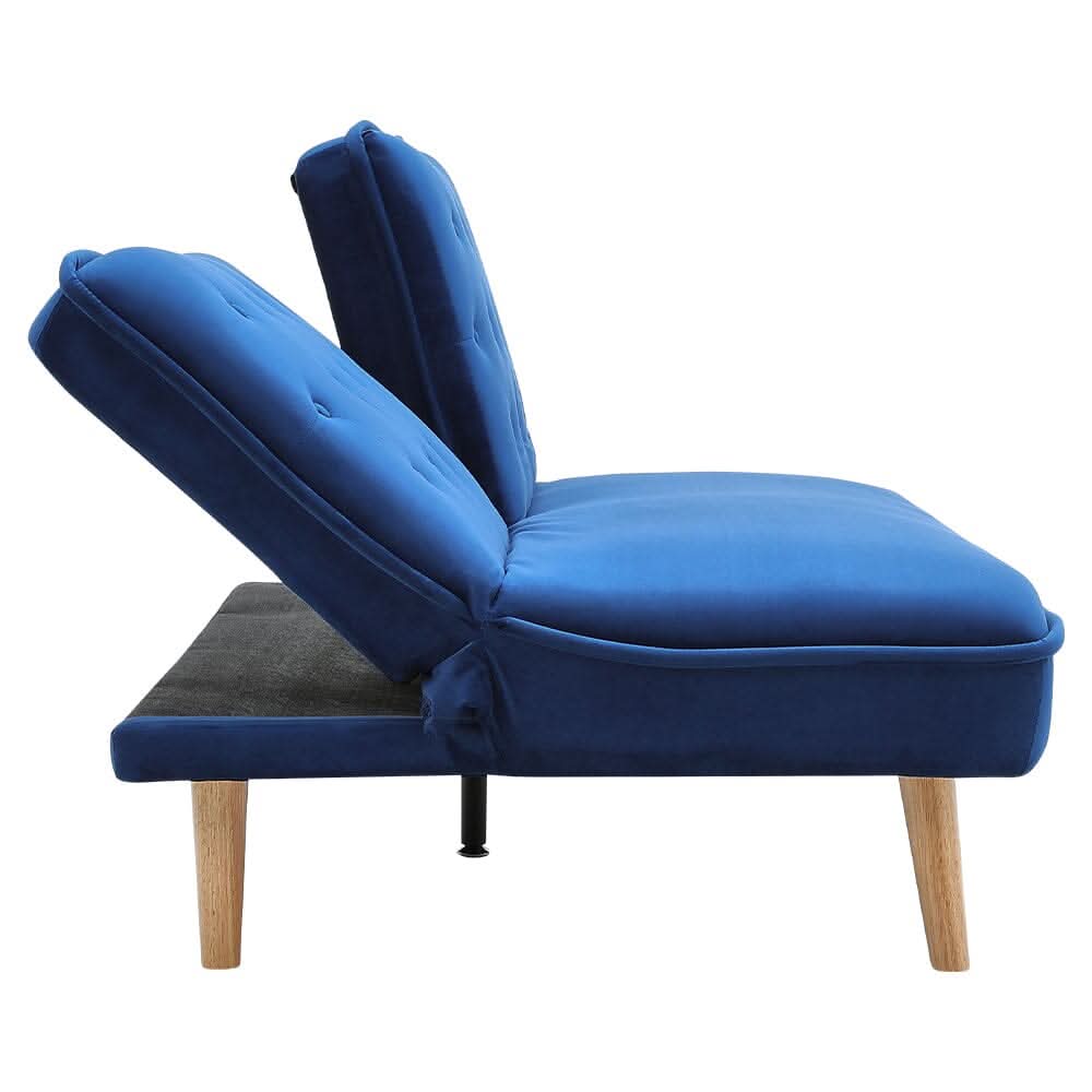 Upholstered Convertible Sofa Bed with Wood Leg