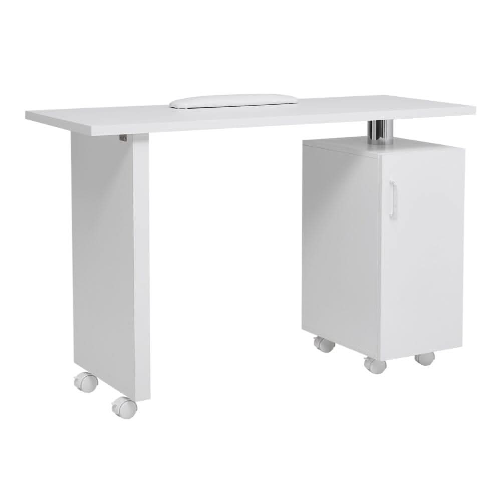 120cm White Manicure Table Salon Station with Storage
