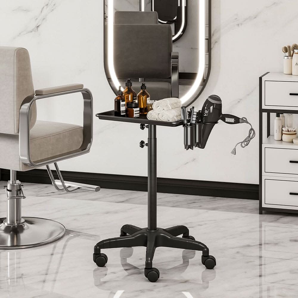 Adjustable Salon Tray Cart on Wheels