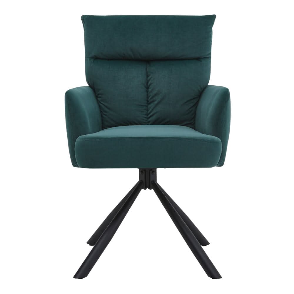 Modern Swivel Chair with Upholstered and Black Legs