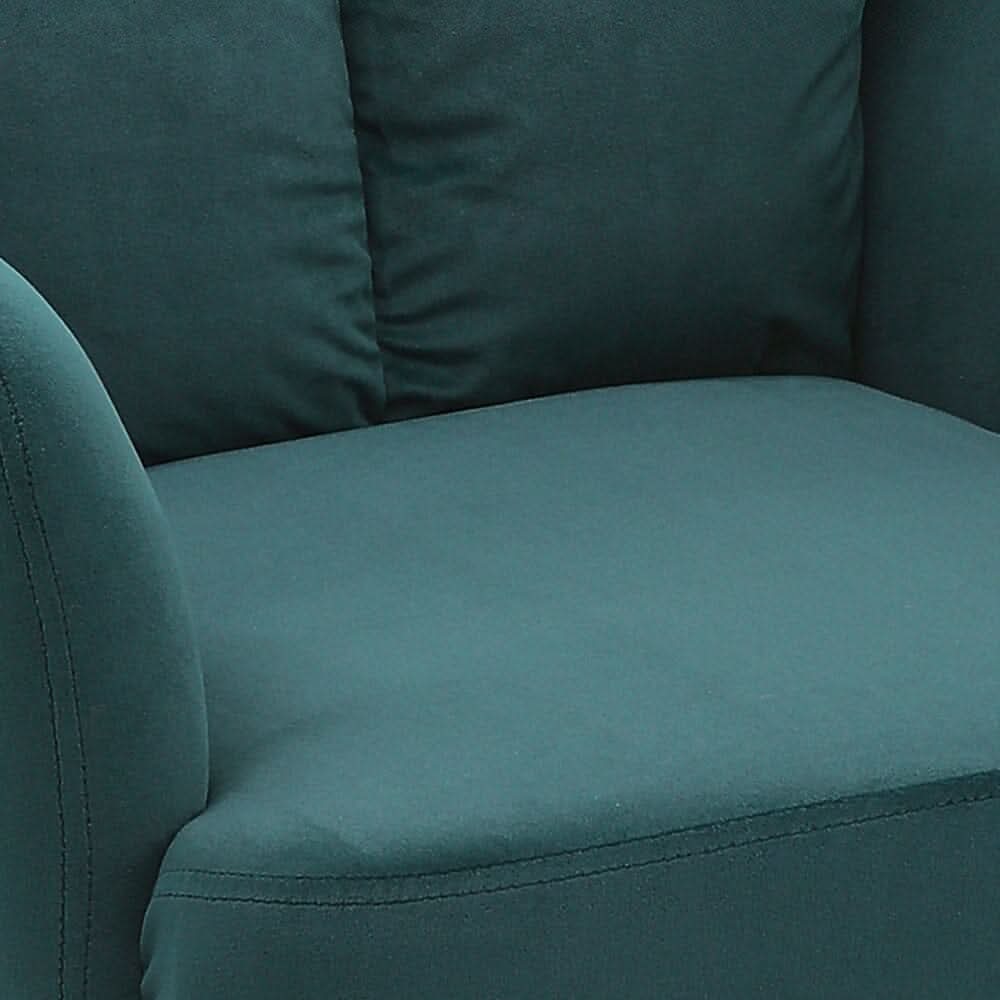 Modern Swivel Chair with Upholstered and Black Legs
