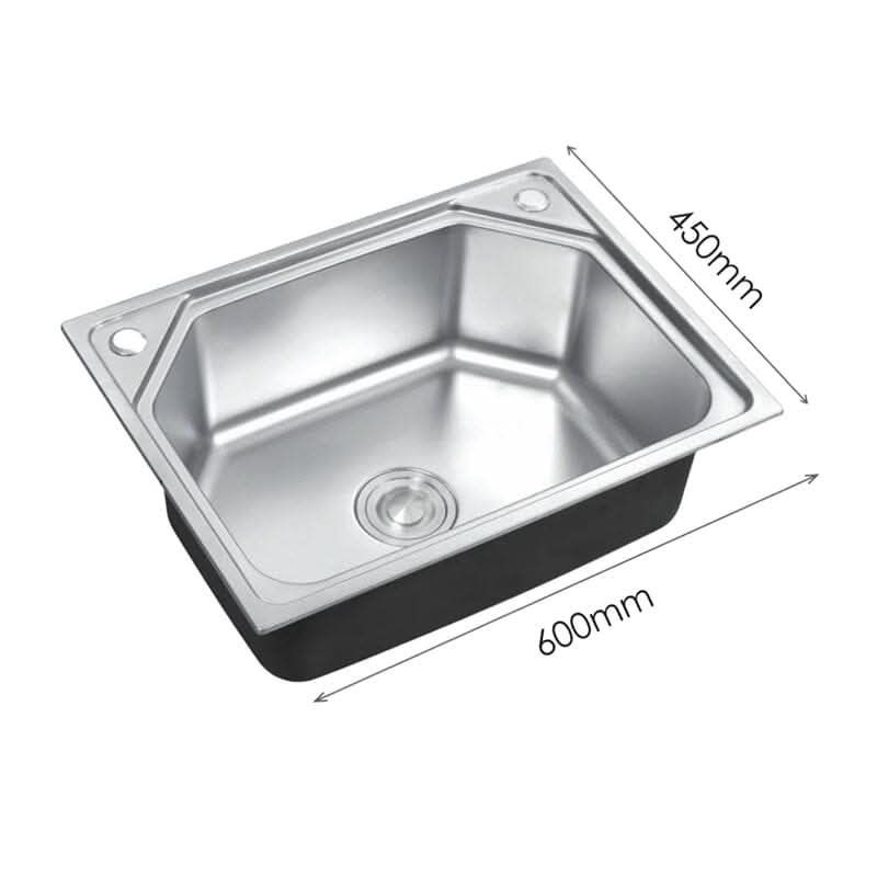 60/68cm W Stainless Steel Kitchen Sink Single Bowl Catering