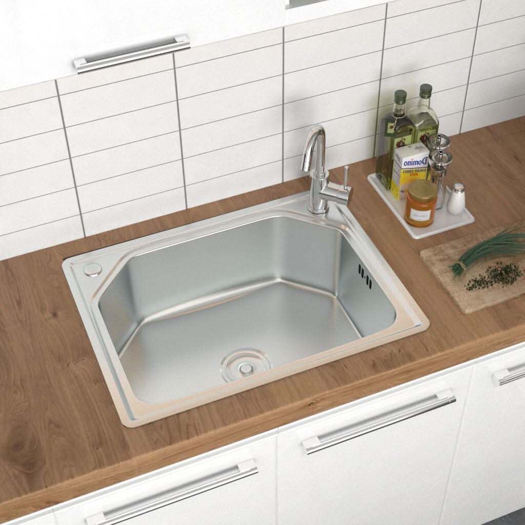 60/68cm W Stainless Steel Kitchen Sink Single Bowl Catering