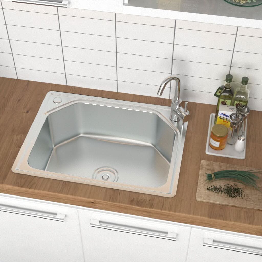60/68cm W Stainless Steel Kitchen Sink Single Bowl Catering