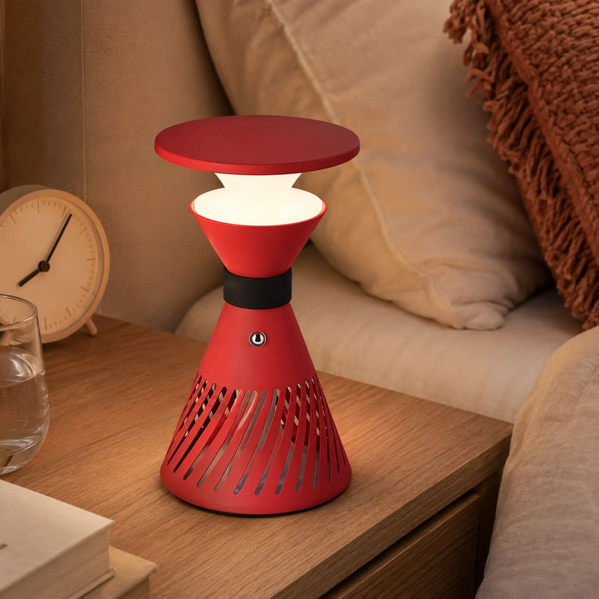 Retro Funnel Ambient Table Lamp - Portable Dimmable Cordless LED Light