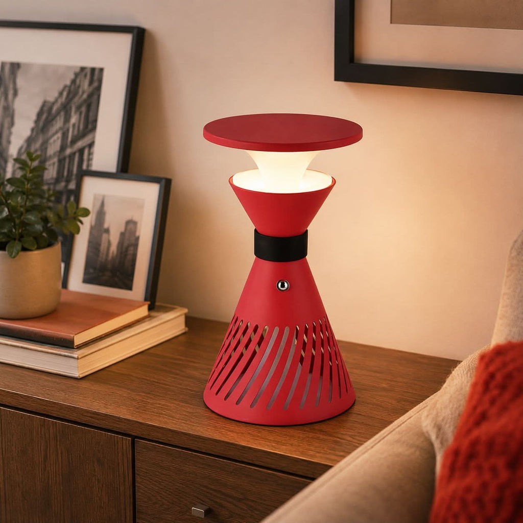 Retro Funnel Ambient Table Lamp - Portable Dimmable Cordless LED Light