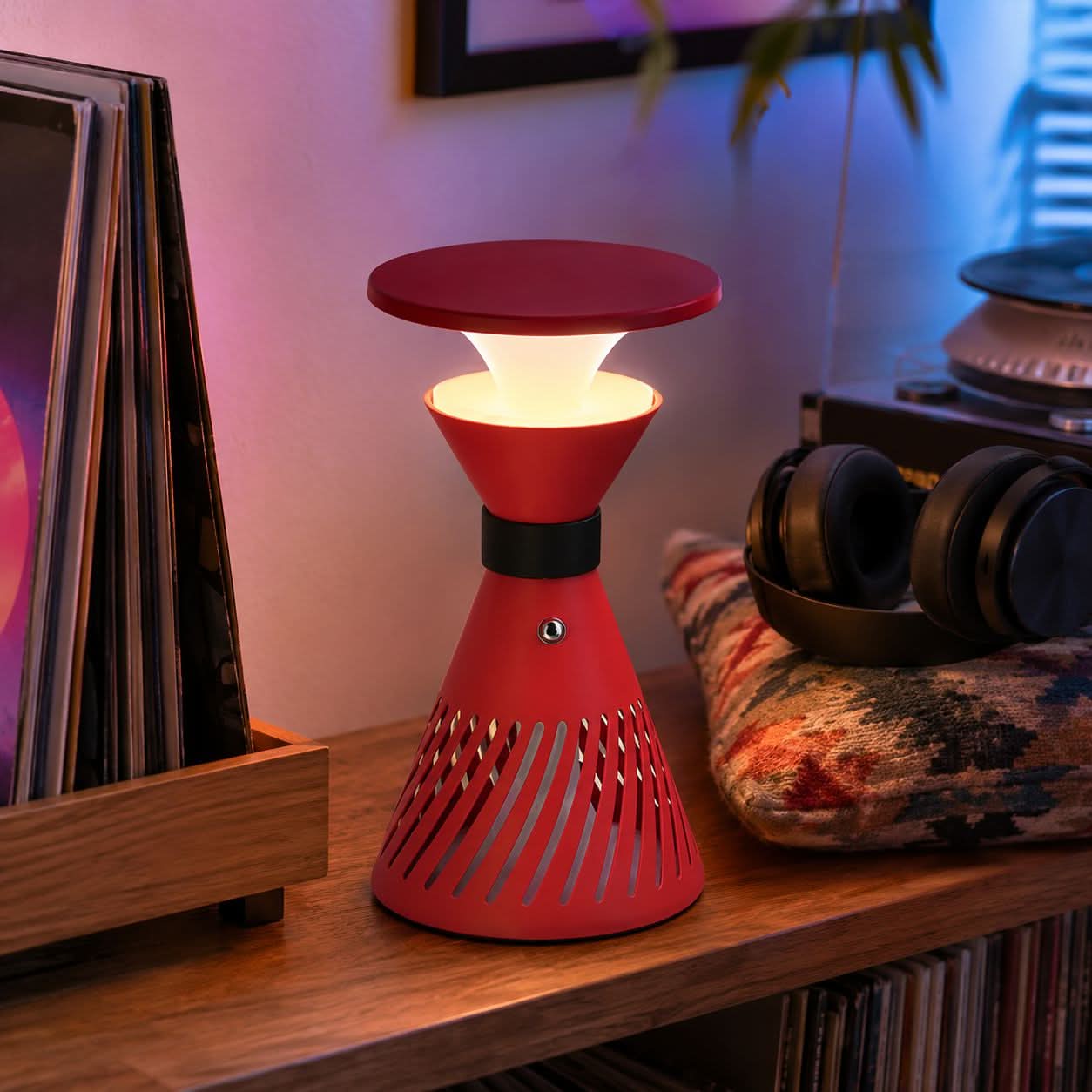 Retro Funnel Ambient Table Lamp - Portable Dimmable Cordless LED Light