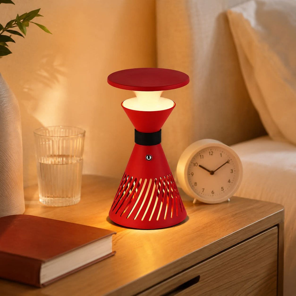 Retro Funnel Ambient Table Lamp - Portable Dimmable Cordless LED Light