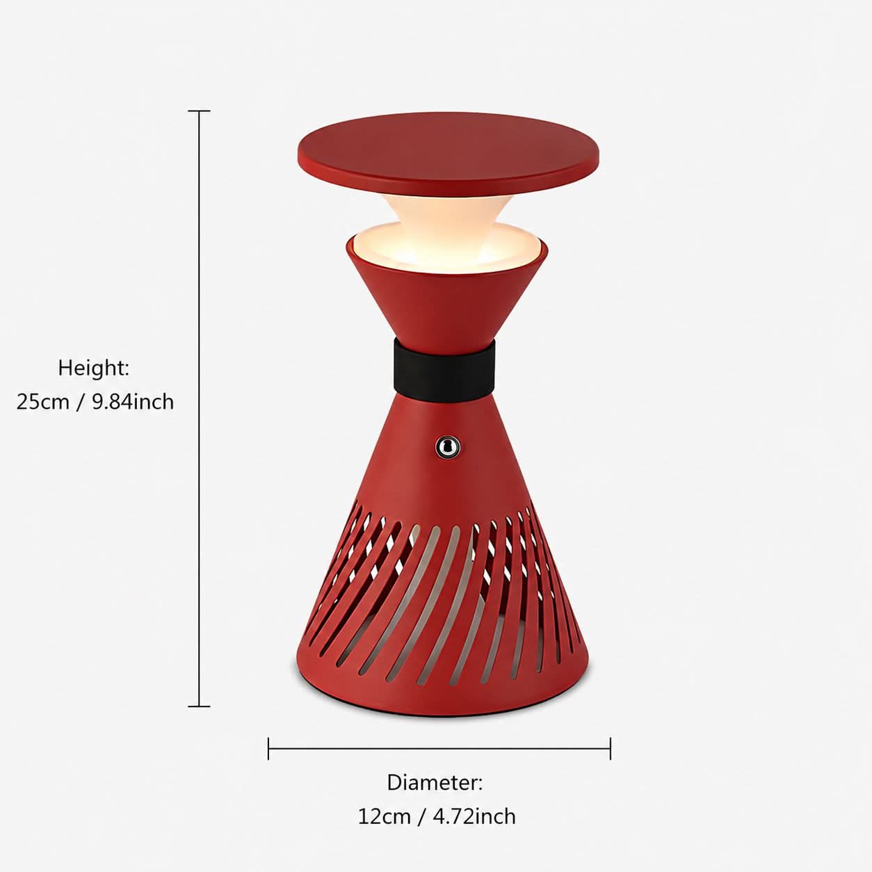 Retro Funnel Ambient Table Lamp - Portable Dimmable Cordless LED Light