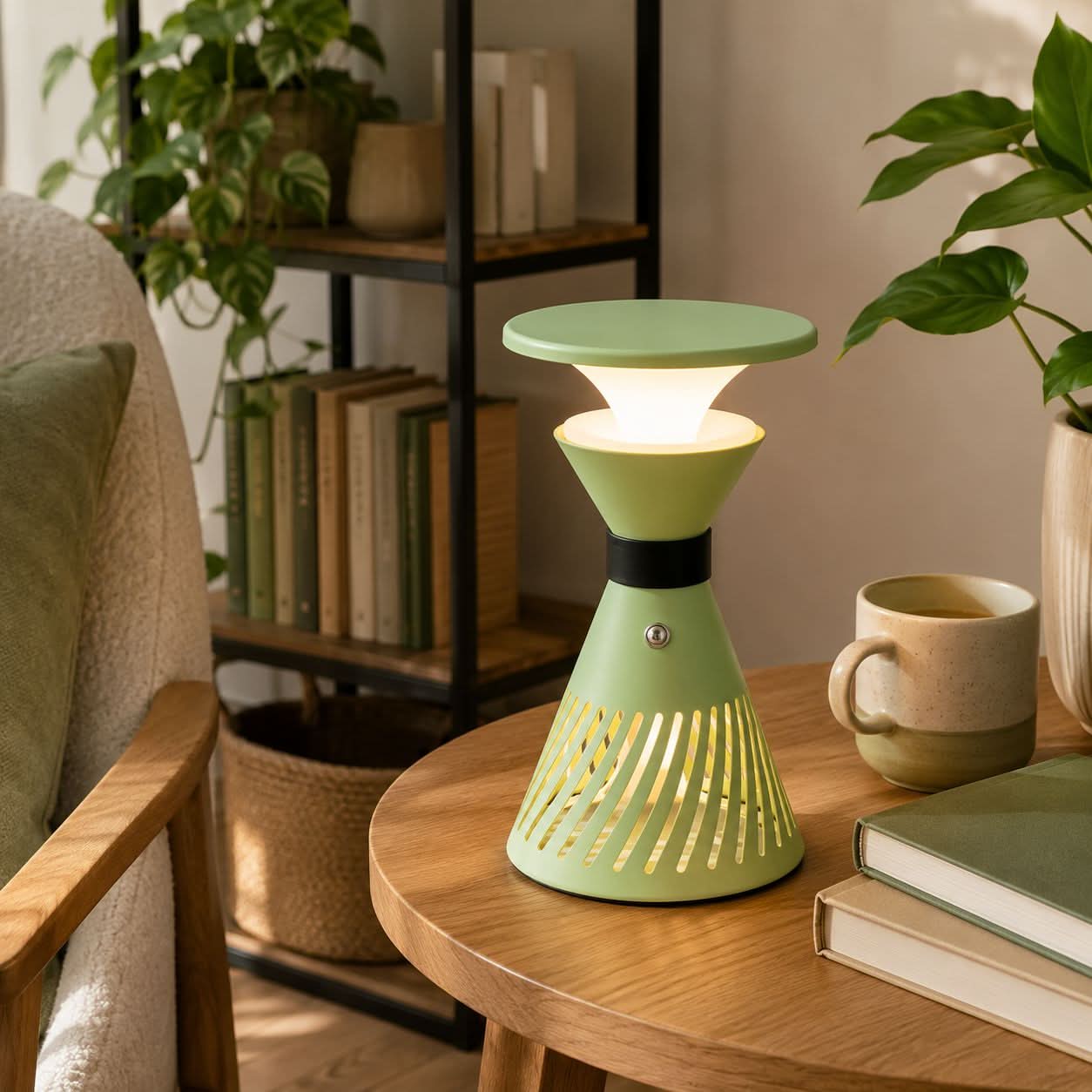 Retro Funnel Ambient Table Lamp - Portable Dimmable Cordless LED Light