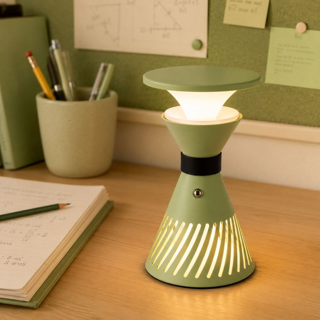 Retro Funnel Ambient Table Lamp - Portable Dimmable Cordless LED Light