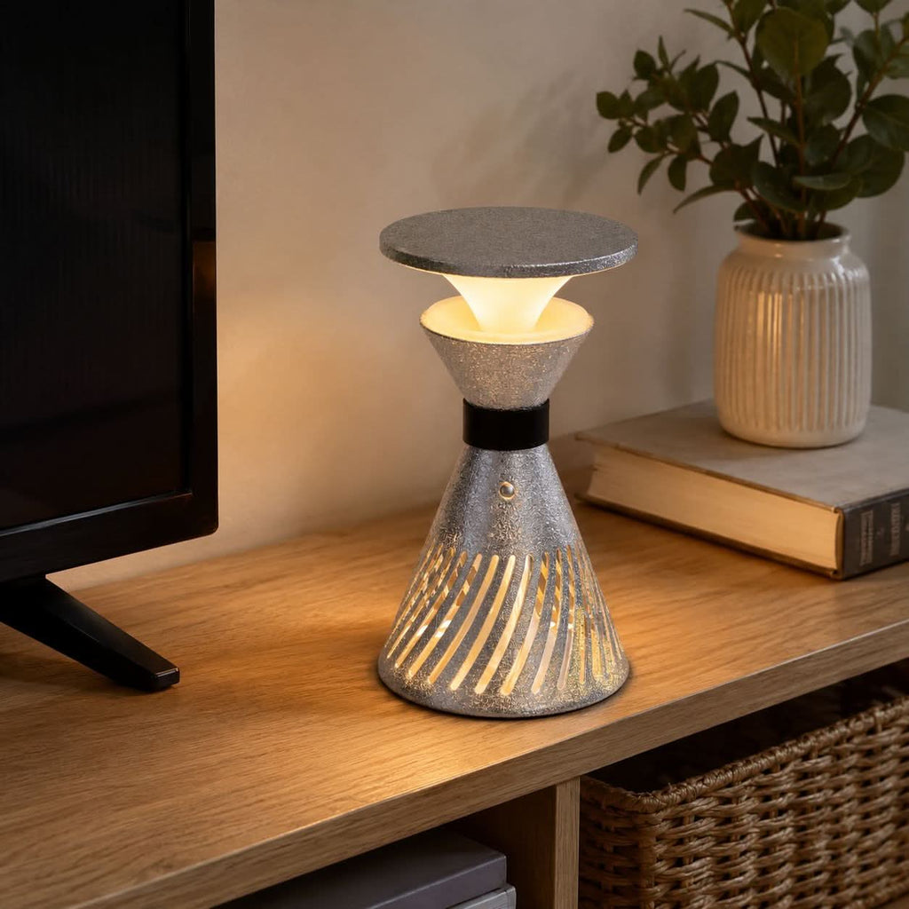 Retro Funnel Ambient Table Lamp - Portable Dimmable Cordless LED Light
