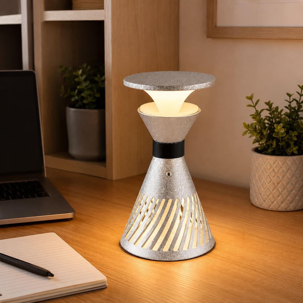 Retro Funnel Ambient Table Lamp - Portable Dimmable Cordless LED Light
