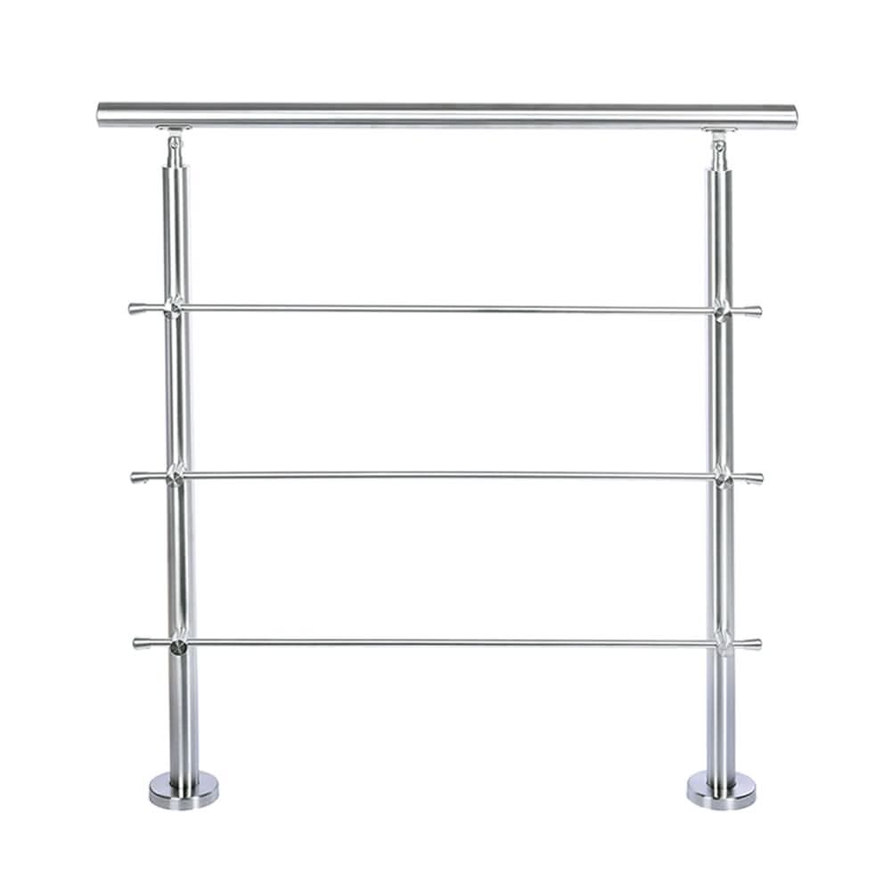 Silver Floor Mount Stainless Steel Handrail for Slopes and Stairs