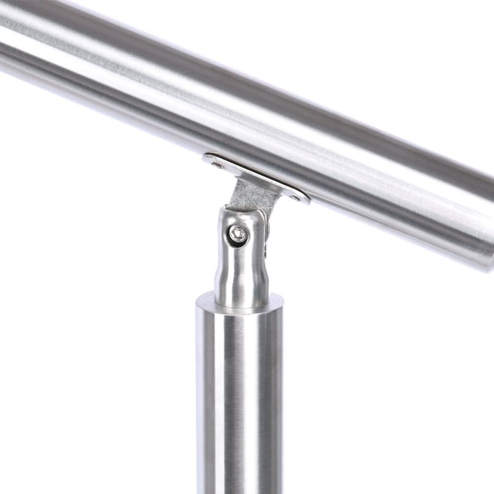 Silver Floor Mount Stainless Steel Handrail for Slopes and Stairs