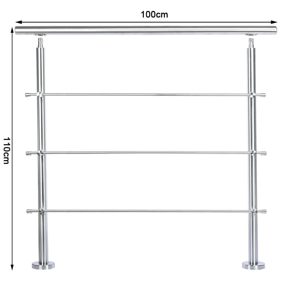 Silver Floor Mount Stainless Steel Handrail for Slopes and Stairs