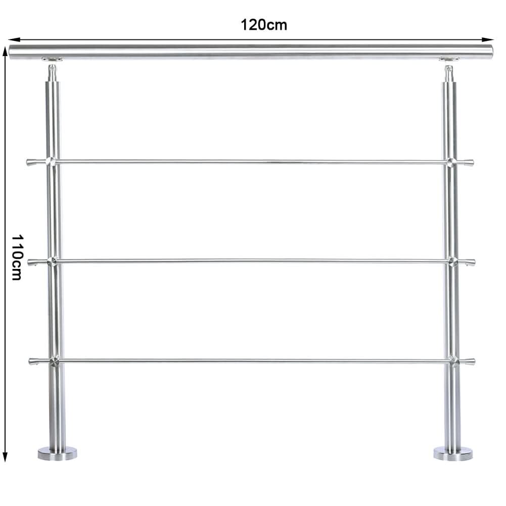 Silver Floor Mount Stainless Steel Handrail for Slopes and Stairs