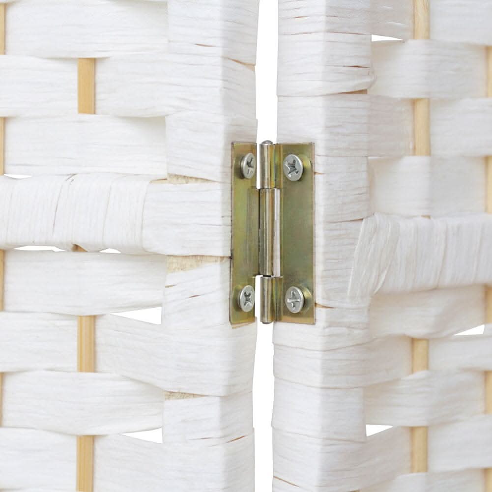 4/6 White Wooden Panels Folding Room Divider Partition Slat Privacy Screen