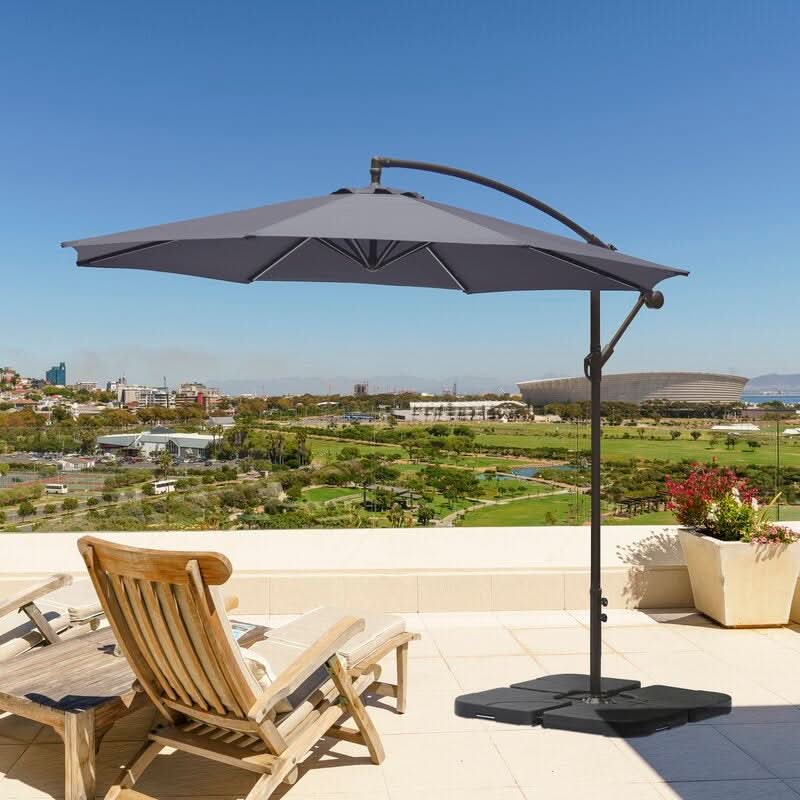 3M Sun Parasol Hanging Banana Umbrella Dark Grey