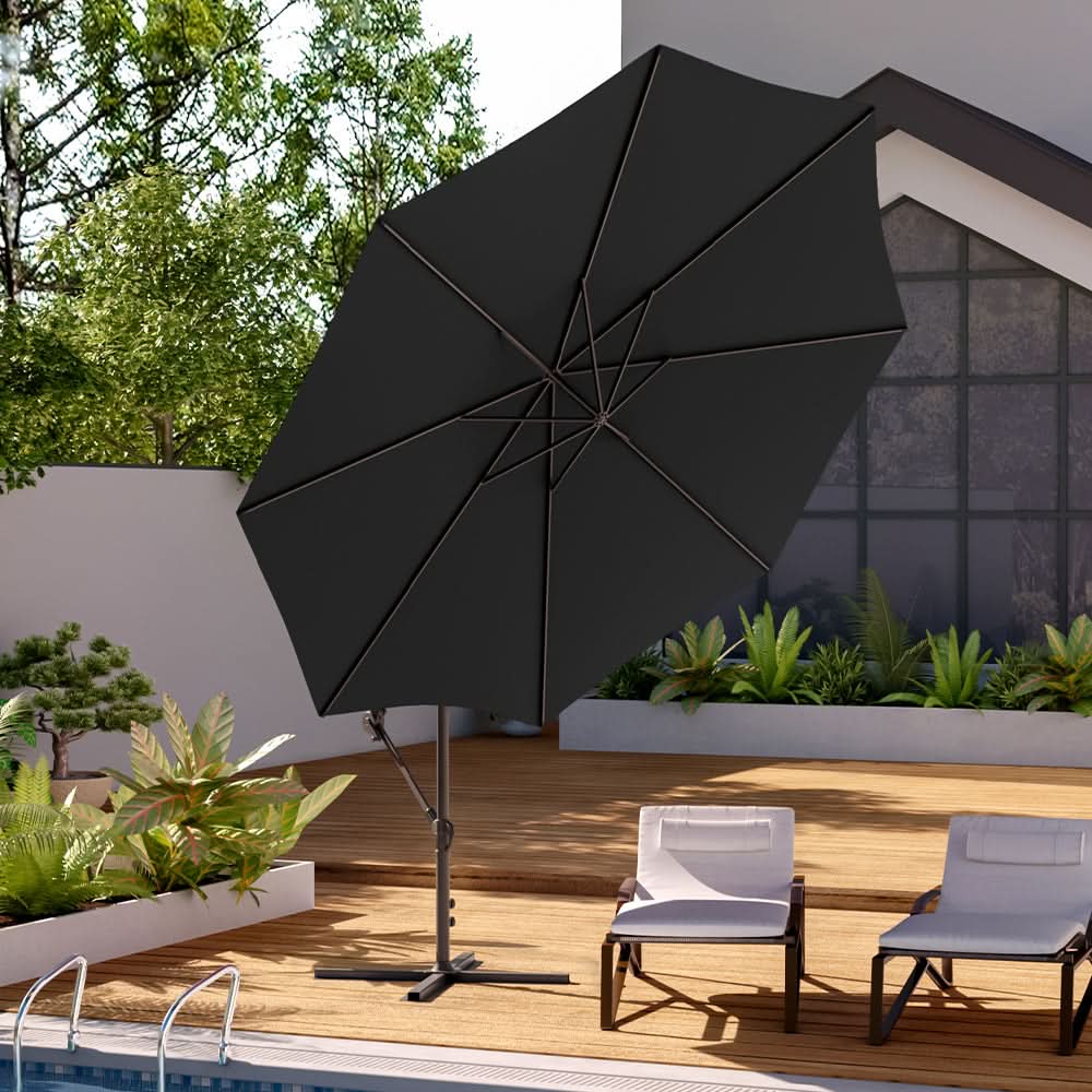 3M Sun Parasol Black Hanging Banana Umbrella