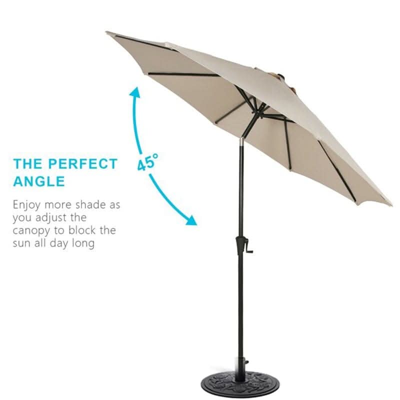 3M Sunshade Parasol Backyard Garden Tilt Umbrella with Crank