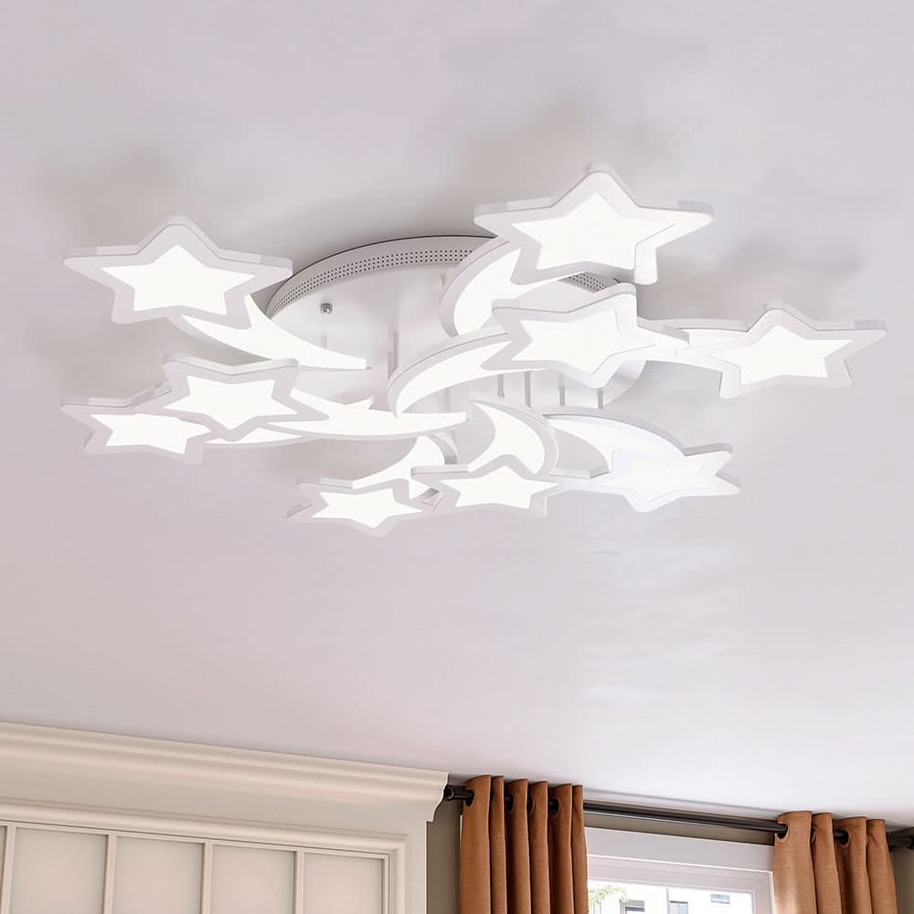 LED Ceiling Light Fixture with Star Lampshades