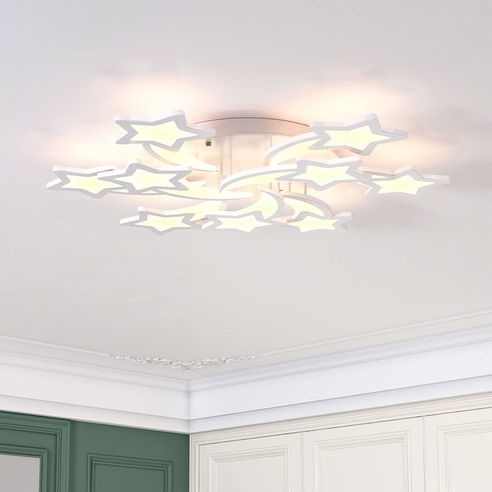 LED Ceiling Light Fixture with Star Lampshades