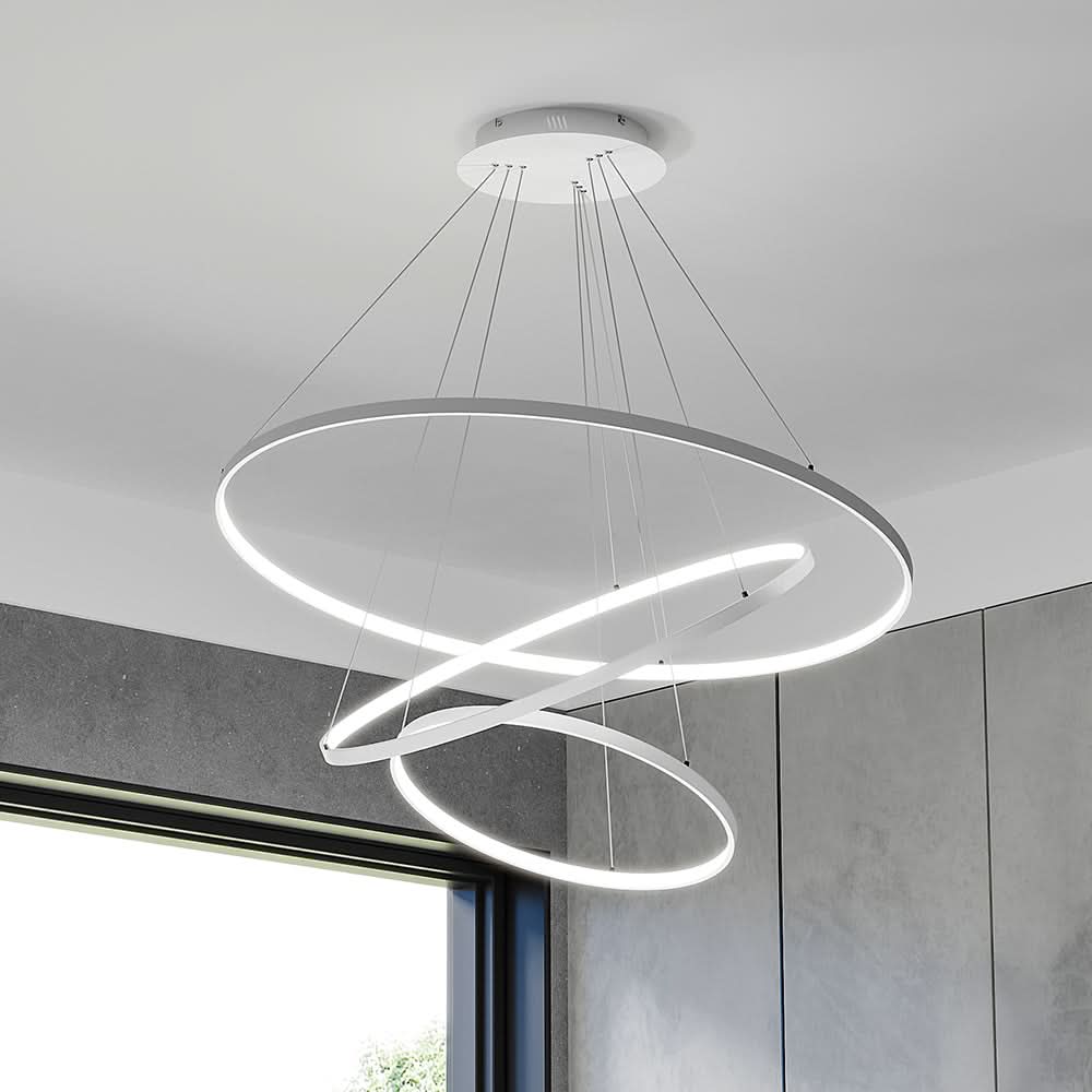 Modern LED Pendant with 3 Circle Rings - Dimmable