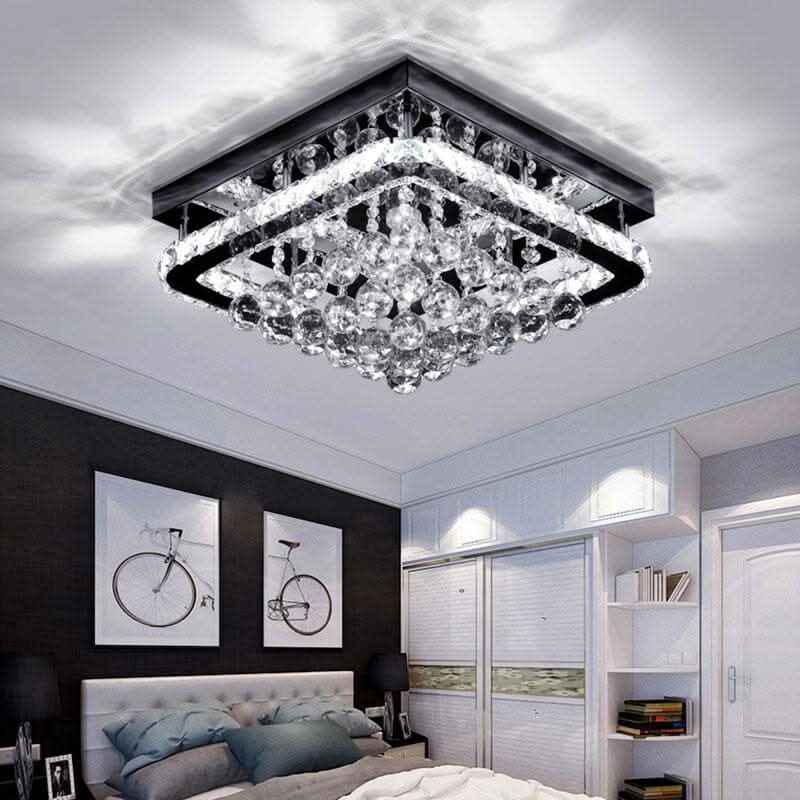 40cm W Chrome Finished Square LED Ceiling Light