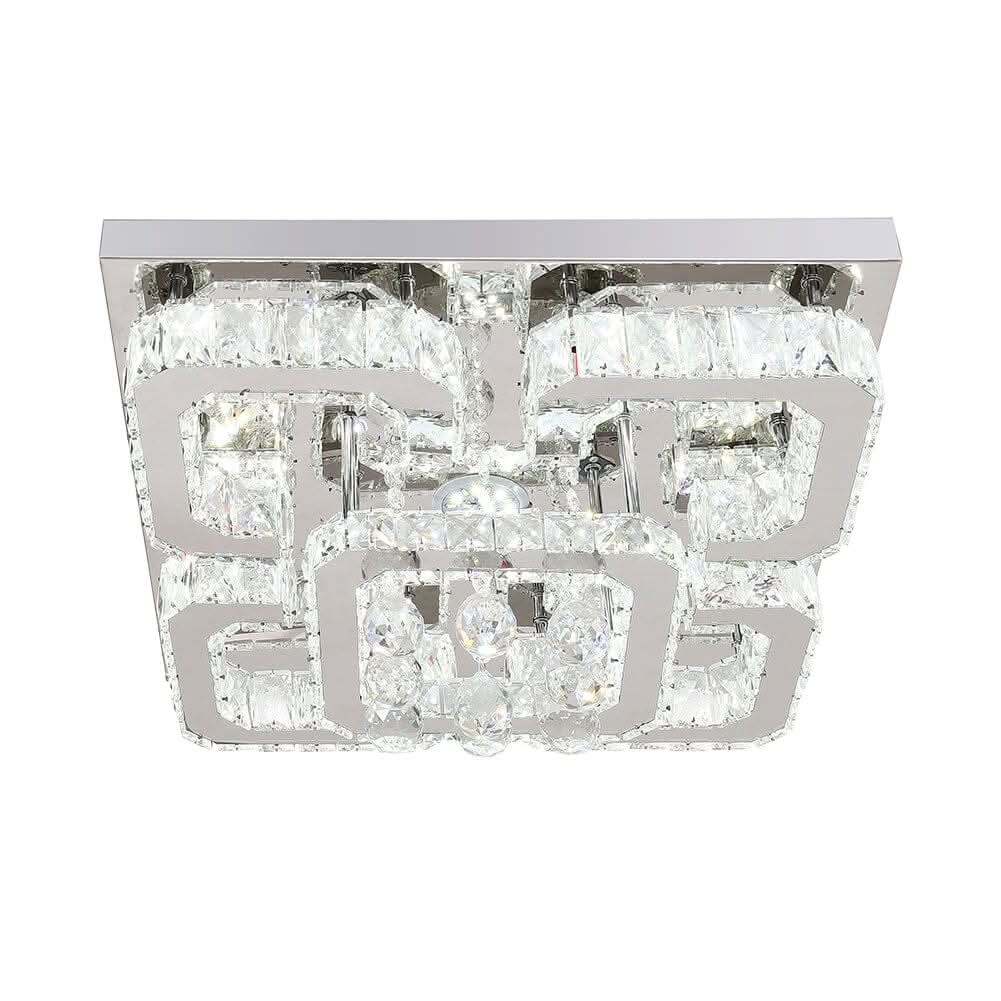 68 W Square LED Ceiling Light with Crystal Dimmable Warm Light
