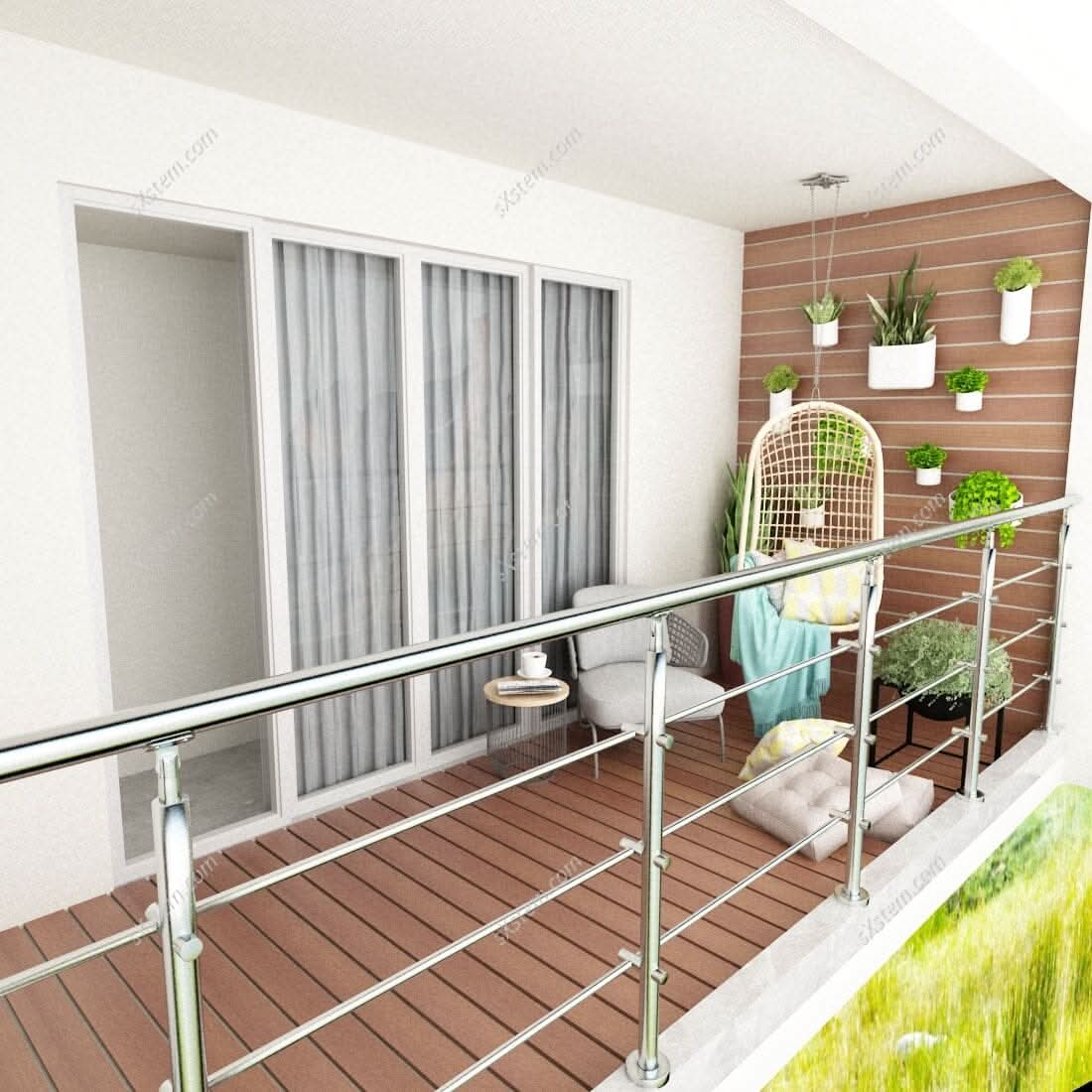 60cm Wide Silver Floor Mount Stainless Steel Handrail for Slopes and Stairs